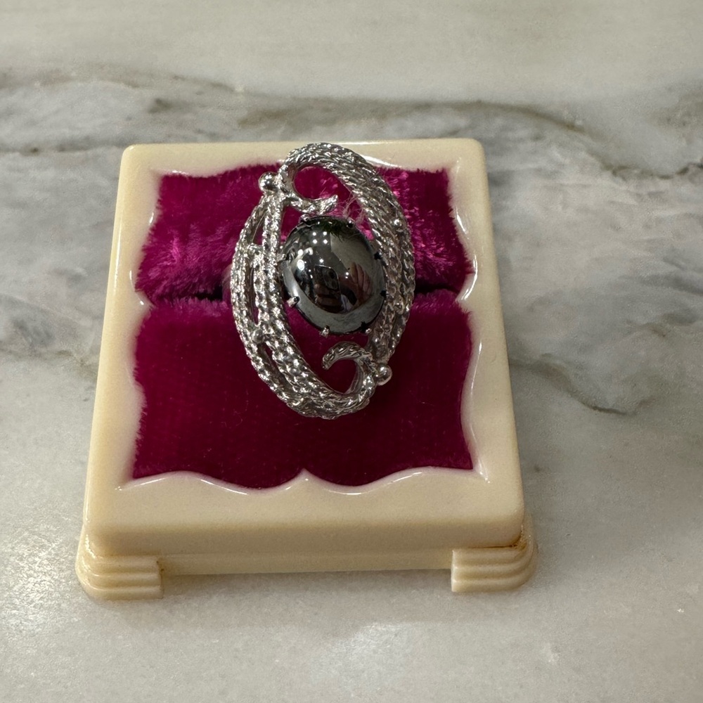SARAH COV Hematite Silver Women's Ring